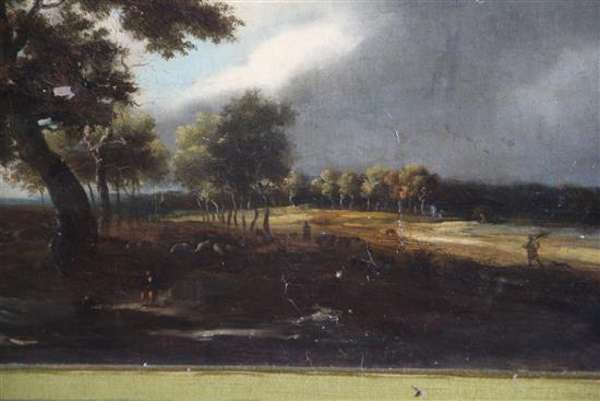After Jacob Van Ruisdael (1628-1682) Trees in a stormy landscape, 20.5 x 24in.